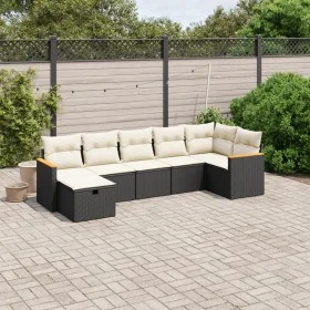 7-piece garden dining set and black synthetic rattan cushions by , Garden sets - Ref: Foro24-3265312, Price: 408,36 €, Discou...