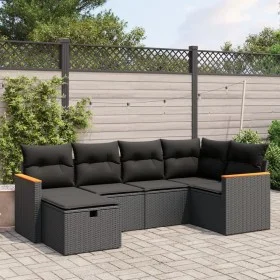6-piece garden sofa set and black synthetic rattan cushions by , Garden sets - Ref: Foro24-3265297, Price: 393,81 €, Discount: %