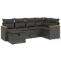 Set de sofás de jardín 6 piezas y cojines ratán sintético negro de , Conjuntos de jardín - Ref: Foro24-3265297, Precio: 387,3...