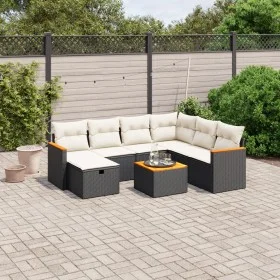 8-piece garden sofa set and black synthetic rattan cushions by , Garden sets - Ref: Foro24-3265333, Price: 449,30 €, Discount: %