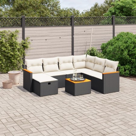 8-piece garden sofa set and black synthetic rattan cushions by , Garden sets - Ref: Foro24-3265333, Price: 424,72 €, Discount: %