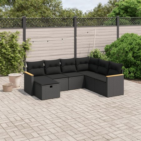 7-piece garden dining set and black synthetic rattan cushions by , Garden sets - Ref: Foro24-3265325, Price: 446,91 €, Discou...
