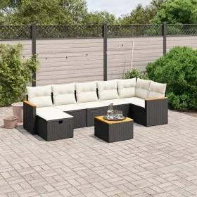 Set de sofás de jardín 8 piezas y cojines ratán sintético negro by , Garden sets - Ref: Foro24-3265319, Price: 449,30 €, Disc...