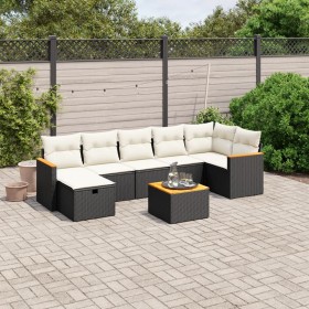 Set de sofás de jardín 8 piezas y cojines ratán sintético negro de , Conjuntos de jardín - Ref: Foro24-3265319, Precio: 424,7...