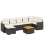 8-teiliges Gartensofa-Set und Kissen aus schwarzem Kunststoff-Rattan. von , Gartensets - Ref: Foro24-3265319, Preis: 449,30 €...