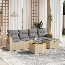 Garden sofa set with beige cushions mix 6 pieces PE rattan by , Garden sets - Ref: Foro24-3265511, Price: 354,82 €, Discount: %
