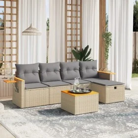 Garden sofa set with beige cushions mix 6 pieces PE rattan by , Garden sets - Ref: Foro24-3265511, Price: 361,52 €, Discount: %