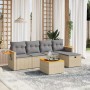 Juego de sofás jardín con cojines beige mezcla 6 pzas ratán PE de , Conjuntos de jardín - Ref: Foro24-3265511, Precio: 354,53...