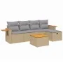 Gartensofa-Set mit beigem Kissenmix, 6-teilig, PE-Rattan von , Gartensets - Ref: Foro24-3265511, Preis: 361,52 €, Rabatt: %