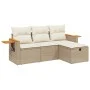 Garden sofa set with cushions 4 pieces beige synthetic rattan by , Garden sets - Ref: Foro24-3265489, Price: 328,65 €, Discou...