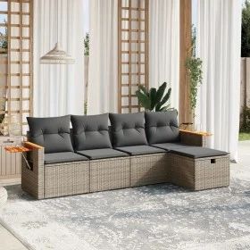 Juego de sofás jardín con cojines 5 pzas ratán sintético gris by , Garden sets - Ref: Foro24-3265505, Price: 307,40 €, Discou...
