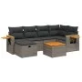 Set de sofás de jardín 7 piezas con cojines ratán PE gris de , Conjuntos de jardín - Ref: Foro24-3265526, Precio: 420,49 €, D...