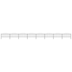 Garden fence with black steel spearhead (0.5-0.75)x13.6m by vidaXL, fence panels - Ref: Foro24-277710, Price: 359,98 €, Disco...