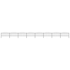 Gartenzaun mit Speerspitze aus schwarzem Stahl (0,5–0,75) x 13,6 m von vidaXL, Zaunpaneele - Ref: Foro24-277710, Preis: 379,3...