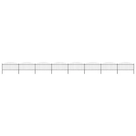 Garden fence with black steel spearhead (0.5-0.75)x13.6m by vidaXL, fence panels - Ref: Foro24-277710, Price: 379,18 €, Disco...
