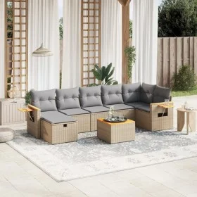 Gartensofa-Set mit beigem Kissenmix, 8-teilig aus PE-Rattan von , Gartensets - Ref: Foro24-3265539, Preis: 498,13 €, Rabatt: %