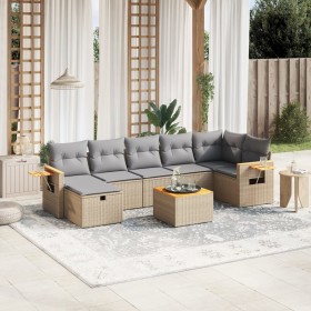 Juego de sofás jardín con cojines beige mezcla 8 pzas ratán PE de , Conjuntos de jardín - Ref: Foro24-3265539, Precio: 487,21...