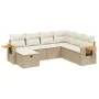 7-piece garden sofa set and beige synthetic rattan cushions by , Garden sets - Ref: Foro24-3265545, Price: 515,27 €, Discount: %