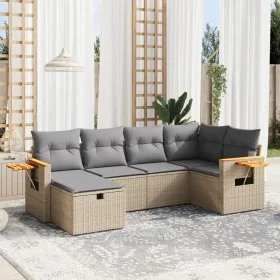 Gartensofa-Set mit beigem Kissenmix, 6-teilig, PE-Rattan von , Gartensets - Ref: Foro24-3265518, Preis: 395,15 €, Rabatt: %