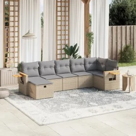 Garden sofa set with beige cushions mix 7 pieces PE rattan by , Garden sets - Ref: Foro24-3265532, Price: 452,77 €, Discount: %