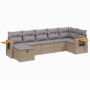 Garden sofa set with beige cushions mix 7 pieces PE rattan by , Garden sets - Ref: Foro24-3265532, Price: 451,41 €, Discount: %