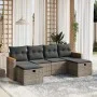 6-piece garden furniture set and gray synthetic rattan cushions by , Garden sets - Ref: Foro24-3265344, Price: 333,05 €, Disc...