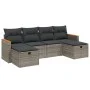 6-piece garden furniture set and gray synthetic rattan cushions by , Garden sets - Ref: Foro24-3265344, Price: 333,05 €, Disc...
