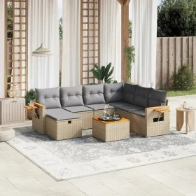 Gartensofa-Set mit beigem Kissenmix, 8-teilig aus PE-Rattan von , Gartensets - Ref: Foro24-3265553, Preis: 498,13 €, Rabatt: %