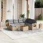 Gartensofa-Set mit beigem Kissenmix, 8-teilig aus PE-Rattan von , Gartensets - Ref: Foro24-3265553, Preis: 487,21 €, Rabatt: %