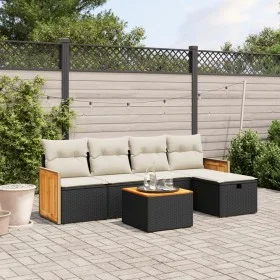 6-piece garden sofa set and black synthetic rattan cushions by , Garden sets - Ref: Foro24-3265725, Price: 331,53 €, Discount: %