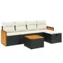 6-teiliges Gartensofa-Set und schwarze synthetische Rattankissen von , Gartensets - Ref: Foro24-3265725, Preis: 331,53 €, Rab...