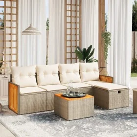 Juego de sofás jardín con cojines 6 pzas ratán sintético beige by , Garden sets - Ref: Foro24-3265727, Price: 390,02 €, Disco...