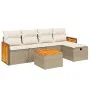 Gartensofa-Set mit 6-teiligen Kissen aus synthetischem Rattan in Beige. von , Gartensets - Ref: Foro24-3265727, Preis: 392,94...