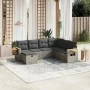 7-piece garden sofa set with gray PE rattan cushions by , Garden sets - Ref: Foro24-3265547, Price: 429,84 €, Discount: %