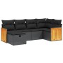 6-teiliges Gartensofa-Set und schwarze synthetische Rattankissen von , Gartensets - Ref: Foro24-3265731, Preis: 387,50 €, Rab...