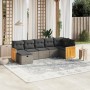 Set de sofás de jardín 7 piezas con cojines ratán PE gris de , Conjuntos de jardín - Ref: Foro24-3265750, Precio: 422,14 €, D...