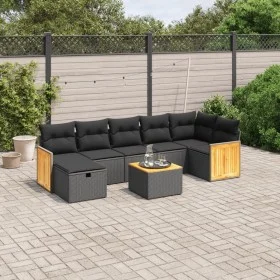 8-piece garden sofa set and black synthetic rattan cushions by , Garden sets - Ref: Foro24-3265752, Price: 492,03 €, Discount: %