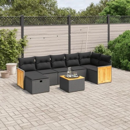 8-piece garden sofa set and black synthetic rattan cushions by , Garden sets - Ref: Foro24-3265752, Price: 492,03 €, Discount: %