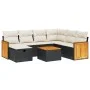 8-piece garden sofa set and black synthetic rattan cushions by , Garden sets - Ref: Foro24-3265767, Price: 460,08 €, Discount: %