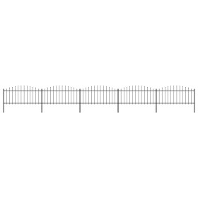 Gartenzaun mit Speerspitzen aus schwarzem Stahl (0,5–0,75) x 8,5 m von vidaXL, Zaunpaneele - Ref: Foro24-277707, Preis: 265,9...
