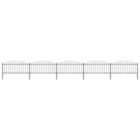 Gartenzaun mit Speerspitzen aus schwarzem Stahl (0,5–0,75) x 8,5 m von vidaXL, Zaunpaneele - Ref: Foro24-277707, Preis: 280,2...