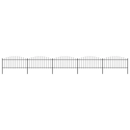 Gartenzaun mit Speerspitzen aus schwarzem Stahl (0,5–0,75) x 8,5 m von vidaXL, Zaunpaneele - Ref: Foro24-277707, Preis: 285,0...