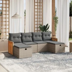 Gartenmöbel-Set, 6-teilig, mit grauen Polstern aus synthetischem Rattan. von , Gartensets - Ref: Foro24-3265778, Preis: 354,6...