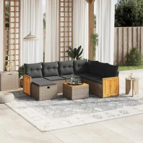 Set de sofás de jardín 8 pzas y cojines ratán sintético gris by , Garden sets - Ref: Foro24-3265771, Price: 472,26 €, Discoun...