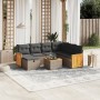 Gartensofagarnitur 8-teilig mit grauen Polstern aus synthetischem Rattan von , Gartensets - Ref: Foro24-3265771, Preis: 463,3...