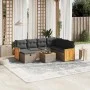 Gartensofagarnitur 8-teilig mit grauen Polstern aus synthetischem Rattan von , Gartensets - Ref: Foro24-3265771, Preis: 472,0...