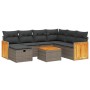 Gartensofagarnitur 8-teilig mit grauen Polstern aus synthetischem Rattan von , Gartensets - Ref: Foro24-3265771, Preis: 463,3...