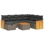 Gartensofagarnitur 8-teilig mit grauen Polstern aus synthetischem Rattan von , Gartensets - Ref: Foro24-3265771, Preis: 472,0...