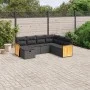 7-piece garden dining set and black synthetic rattan cushions by , Garden sets - Ref: Foro24-3265759, Price: 457,09 €, Discou...