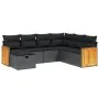 7-piece garden dining set and black synthetic rattan cushions by , Garden sets - Ref: Foro24-3265759, Price: 457,09 €, Discou...